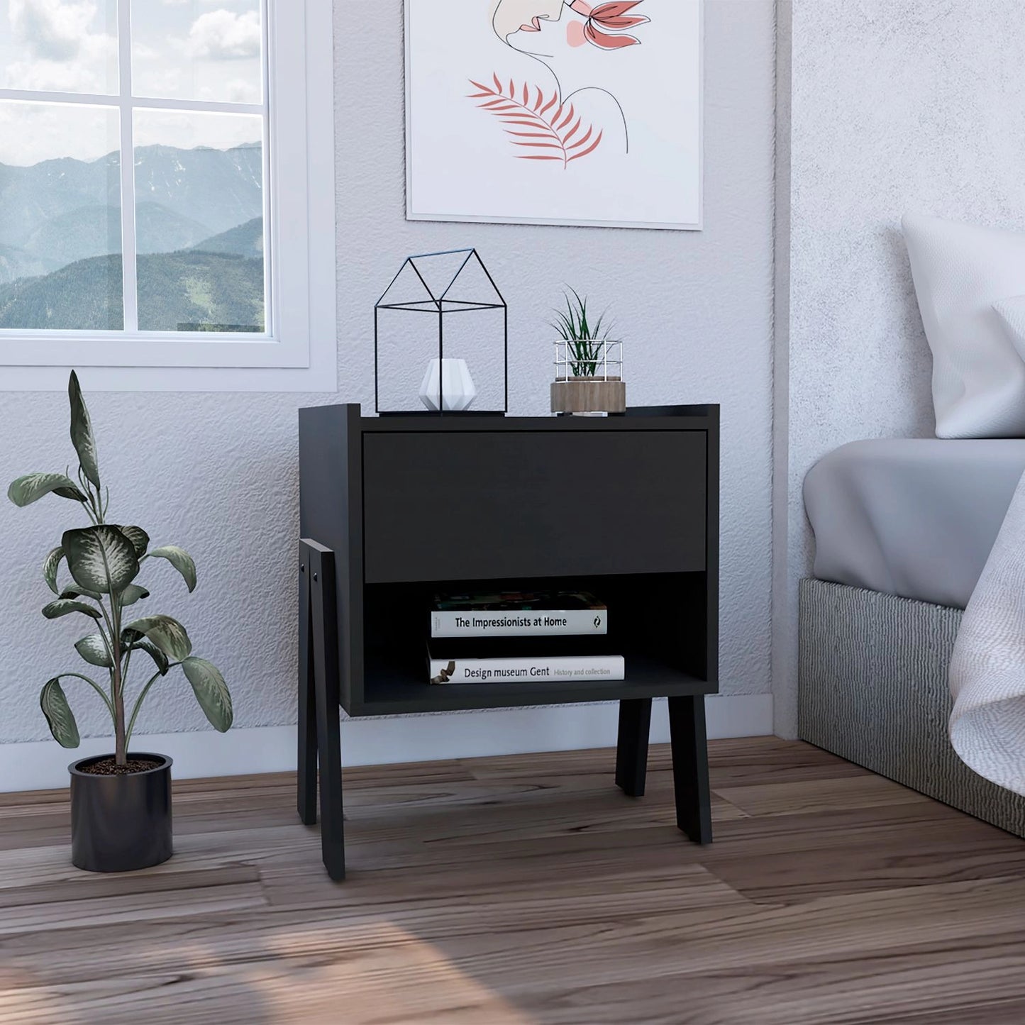 Compact Storage Nightstand